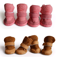 HKM-099987 Lambskin Winter Dog Boots - 4 Piece Set for Small to Extra Large Dogs