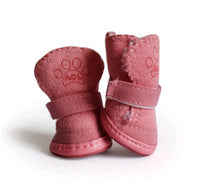 HKM-099987 Lambskin Winter Dog Boots - 4 Piece Set for Small to Extra Large Dogs