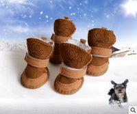 HKM-099987 Lambskin Winter Dog Boots - 4 Piece Set for Small to Extra Large Dogs