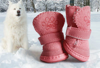 HKM-099987 Lambskin Winter Dog Boots - 4 Piece Set for Small to Extra Large Dogs