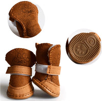 HKM-099987 Lambskin Winter Dog Boots - 4 Piece Set for Small to Extra Large Dogs