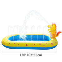 HKM-170451 Dinosaur Themed Water Spray Pool for Kids and Pets - 170x105x65cm Play Mat