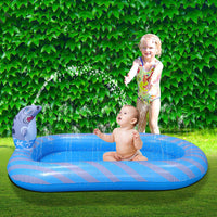 HKM-170451 Dinosaur Themed Water Spray Pool for Kids and Pets - 170x105x65cm Play Mat