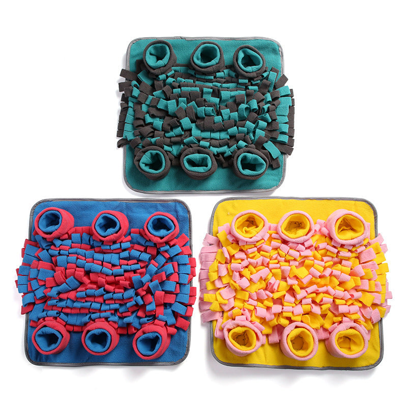 HKM-483603 Pet Sniffing Pad for Dogs - Interactive Feeding Mat for Stimulating Mental and Physical Activity, Machine Washable, Made of Durable Polar Fleece, Available in Green, Blue, Yellow