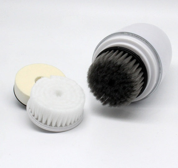 HKM-638611 Portable Waterproof Rotary Face Washing Electric Cleaning Brush with Bamboo Charcoal Brush Head and Dual-Frequency Settings