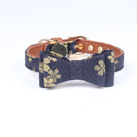 HKM-093203 Japanese Style Bronzing Pet Collar for Dogs - Adjustable PU Material in Multiple Colors