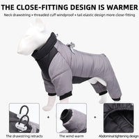 HKM-410707 Winter Thickened Dog Clothing - Casual Four-Legged Outfit in Multiple Colors with Reflective Rope Options