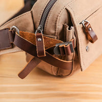 HKM-205331 Retro Canvas Waist Bag Waterproof Cotton Chest Bag for Men