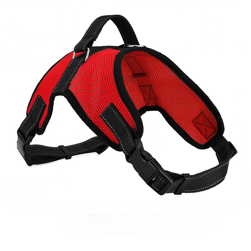 HKM-468627 Breathable Mesh Dog Chest Harness with Leash - Sizes S to XL, Various Colors Available