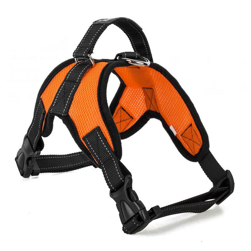 HKM-468627 Breathable Mesh Dog Chest Harness with Leash - Sizes S to XL, Various Colors Available