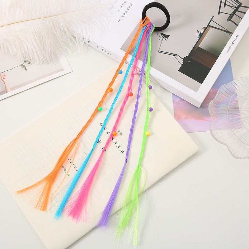 HKM-510163 Colorful Braided Wigs for Kids with Hair Accessories - Princess Series, Korean Style