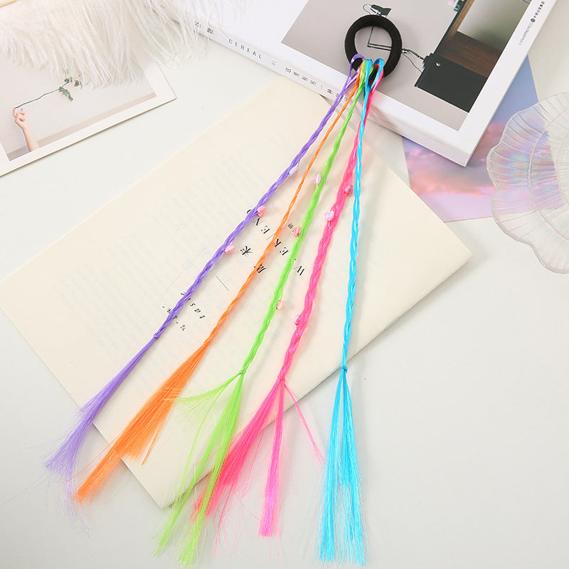 HKM-510163 Colorful Braided Wigs for Kids with Hair Accessories - Princess Series, Korean Style