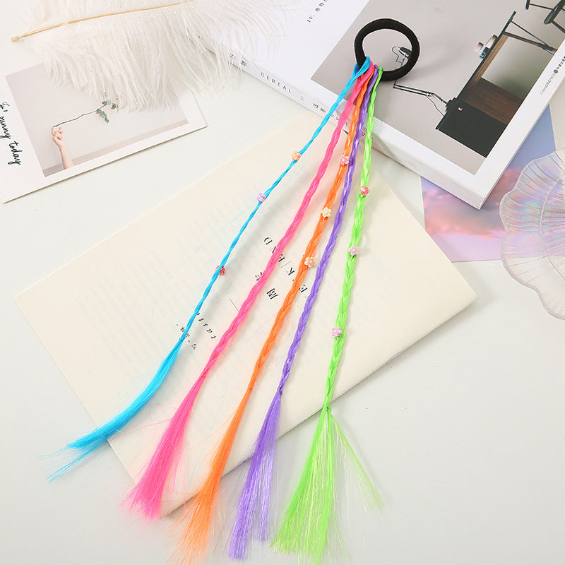 HKM-510163 Colorful Braided Wigs for Kids with Hair Accessories - Princess Series, Korean Style
