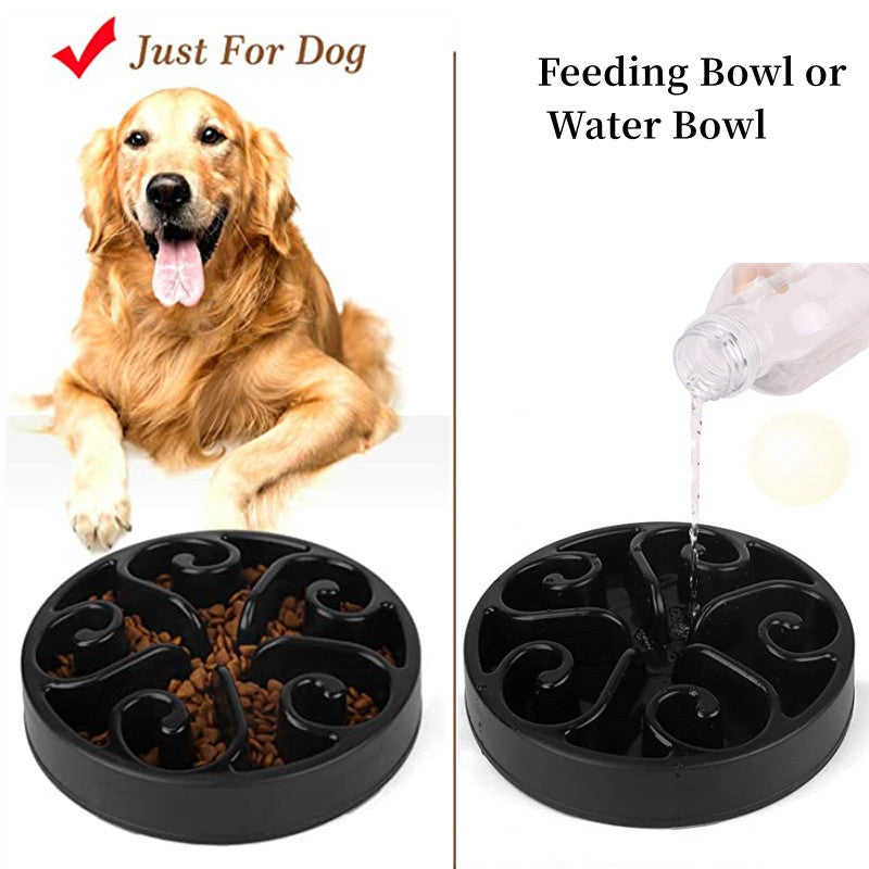 HKM-366355 Pet Dog Slow Feeder Bowl with Non-Slip Base - Eco-Friendly Feeding Dish for All Dog Sizes