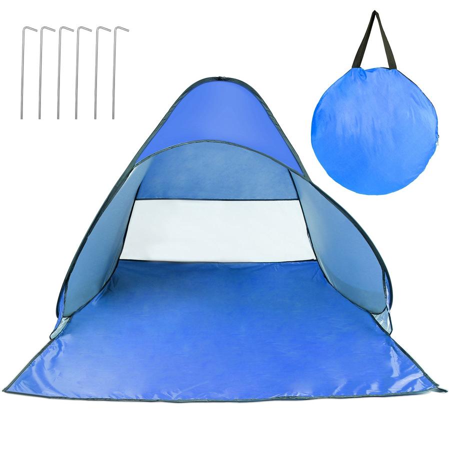 HKM-254227 Automatic UV-Protected Beach Tent for 2-3 People with Net Window and Storage Bag, Waterproof Design for Outdoor Activities
