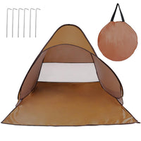HKM-254227 Automatic UV-Protected Beach Tent for 2-3 People with Net Window and Storage Bag, Waterproof Design for Outdoor Activities