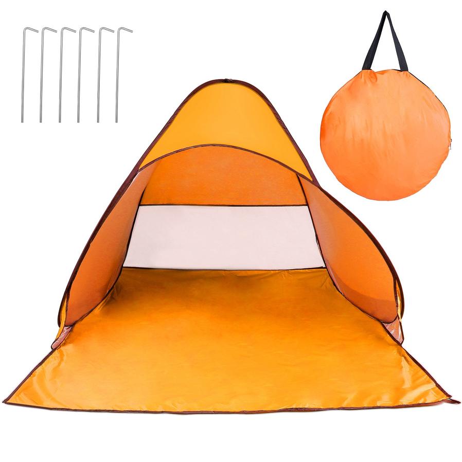 HKM-254227 Automatic UV-Protected Beach Tent for 2-3 People with Net Window and Storage Bag, Waterproof Design for Outdoor Activities