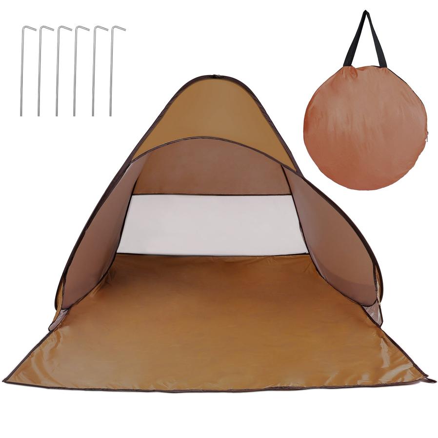 HKM-254227 Automatic UV-Protected Beach Tent for 2-3 People with Net Window and Storage Bag, Waterproof Design for Outdoor Activities