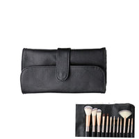 HKM-150355 Creamy White 12-Piece Makeup Brush Set with Long Wooden Handles and Synthetic Hair