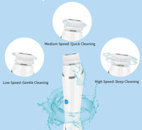 HKM-323923 Ultrasonic Electric Face Washing Brush with Pore Cleaner and Massage Functions - White, Green, Pink