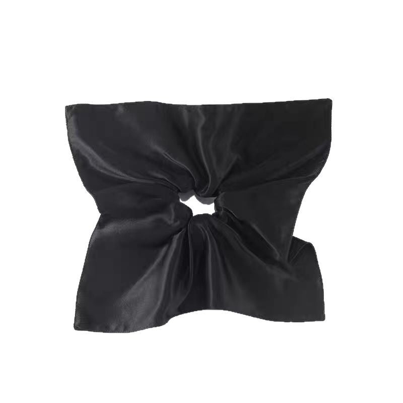 HKM-722579 Silk Square Hair Ring Accessories in Solid Colors - Navy Blue, Black, Gray Pink, Gold, Wine Red, Rose Gold, Light Brown