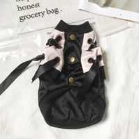 HKM-130451 Stylish Polyester Dog Jacket with Streamers in Black and Pink for Autumn Wear