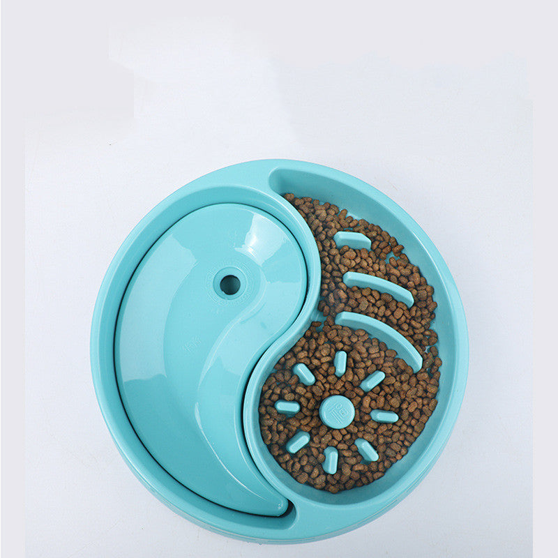 HKM-656467 Non-Wet Mouth Anti-Choke Food and Water Bowl for Dogs and Cats - 1600ML Water Capacity, 600ML Food Capacity, Available in Blue & Pink
