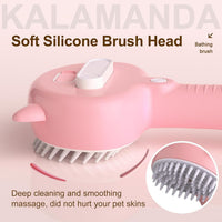 HKM-117267 4-in-1 Cat Steam Brush with Comfortable Handle for Easy Grooming, Misting, and Massaging Small Pets