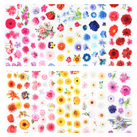 HKM-076179 Retro Floral Rose Nail Art Stickers - Star Transfer Paper, 10pcs in Pink