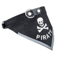 HKM-127315 Skull Print Triangle Scarf for Pets in Black and Red PU Material - Multiple Sizes Available