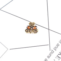 HKM-049107 Antique Bronze Butterfly Hairpin with Gemstones in Purple, Blue, Red, and Brown