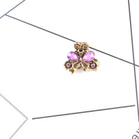 HKM-049107 Antique Bronze Butterfly Hairpin with Gemstones in Purple, Blue, Red, and Brown