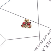 HKM-049107 Antique Bronze Butterfly Hairpin with Gemstones in Purple, Blue, Red, and Brown
