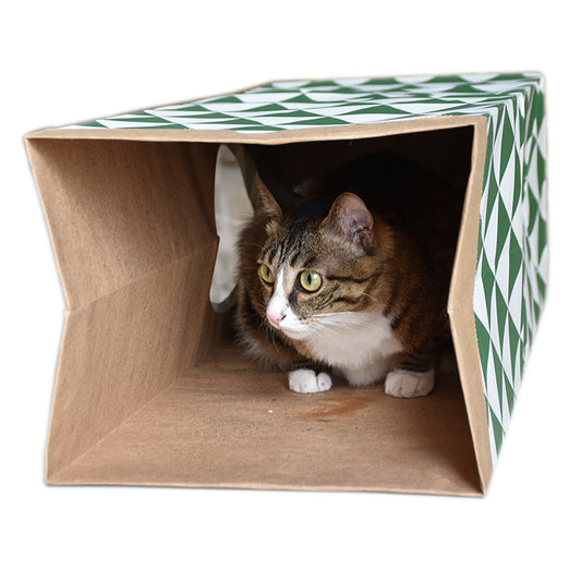 HKM-740307 Kraft Paper Cat Tunnel - 61.5 x 27 x 22 cm, Durable and Fun for Playtime