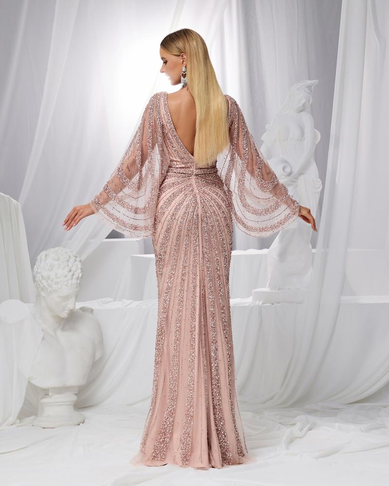 HKM-433235 Elegant Pink Evening Dress for Ladies - EZ25132 Model