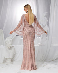 HKM-433235 Elegant Pink Evening Dress for Ladies - EZ25132 Model