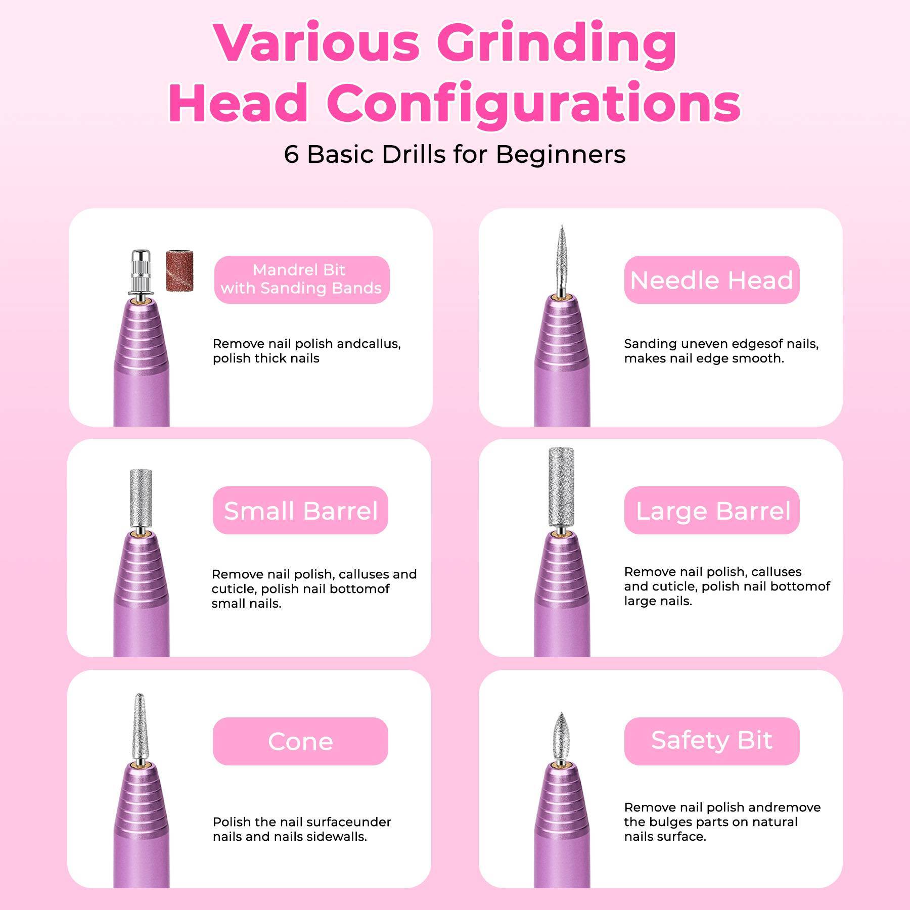HKM-566547 Portable Electric Nail Drill Kit with Manicure Bits - User-Friendly and Lightweight Design