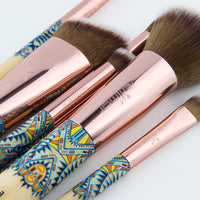 HKM-934483 12-Piece Makeup Brush Set with Wooden Handles and Soft Man-Made Fiber Bristles