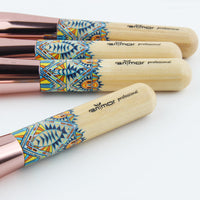 HKM-934483 12-Piece Makeup Brush Set with Wooden Handles and Soft Man-Made Fiber Bristles