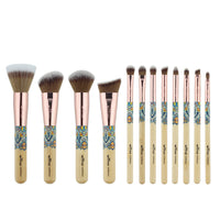 HKM-934483 12-Piece Makeup Brush Set with Wooden Handles and Soft Man-Made Fiber Bristles