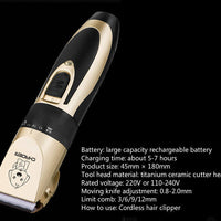 HKM-163539 Professional Pet Grooming Clipper with Electric Nail Trimmer, 5-Speed Adjustable Blade, and Limit Combs for Dogs and Cats