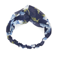 HKM-177875 Korean Style Printed Cross Elastic Camellia Headband for Women