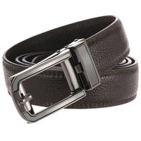 HKM-757779 Hollow Automatic Buckle Men's Cowhide Belt, Model LY33-22349-5