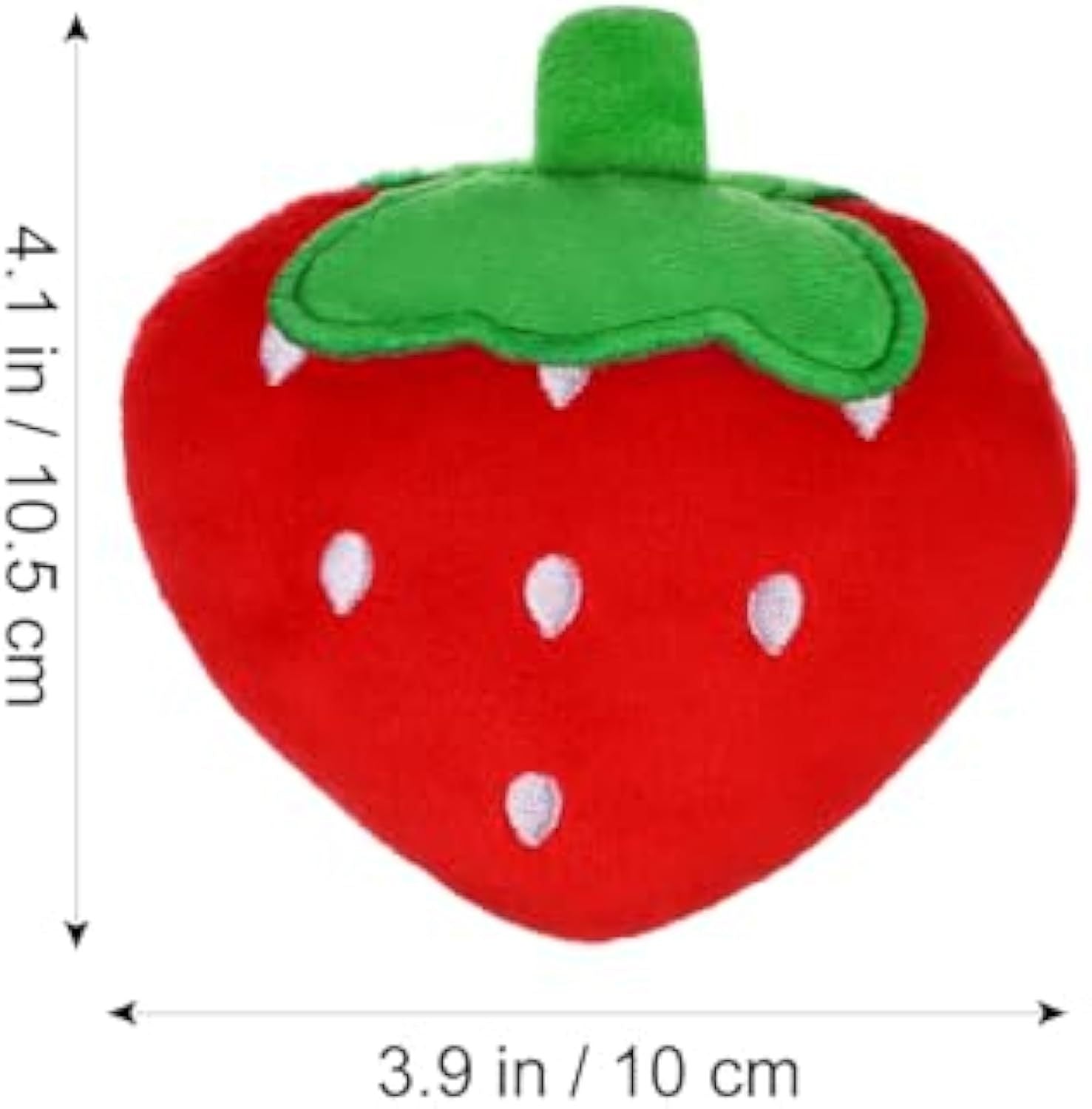 HKM-606931 Strawberry Shaped Soft Plush Dog Chew Toy - Interactive Squeaky Puppy Teeth Cleaning Accessory