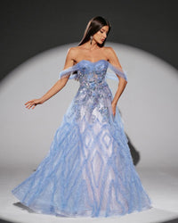 HKM-776723 Elegant Blue Evening Gown for Women - EZ25109 Design