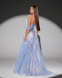HKM-776723 Elegant Blue Evening Gown for Women - EZ25109 Design