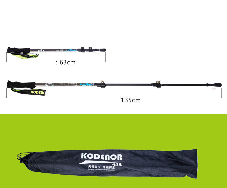 KTX-225747 Lightweight Carbon Fiber Folding Trekking Pole with Three-Section Telescopic Design