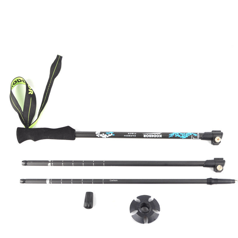 KTX-225747 Lightweight Carbon Fiber Folding Trekking Pole with Three-Section Telescopic Design