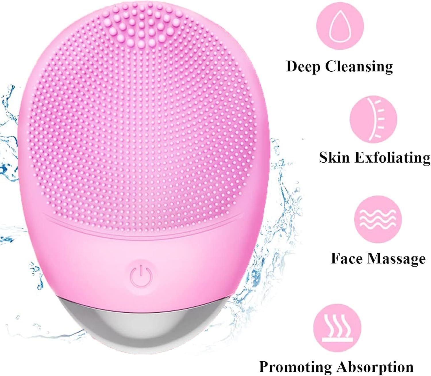 HKM-105427 High-Frequency Vibration Silicone Facial Cleansing Brush - USB Rechargeable, Waterproof, Unisex Skin Care Tool