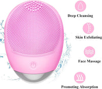 HKM-105427 High-Frequency Vibration Silicone Facial Cleansing Brush - USB Rechargeable, Waterproof, Unisex Skin Care Tool